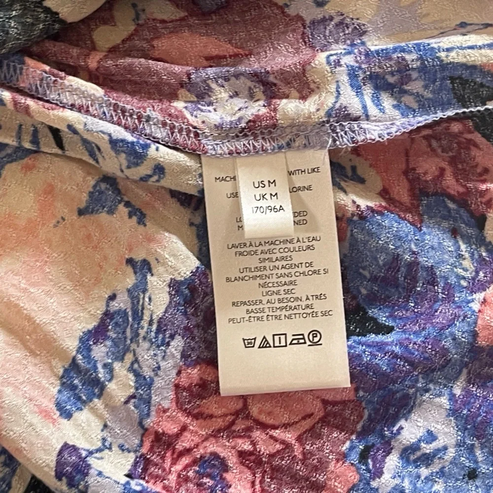 Free People Colorful Floral Long Sleeve Button-Up Dress or Oversized Blouse - Picture 8 of 8